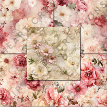Load image into Gallery viewer, Pink Floral Ephemera Seamless Digital Papers