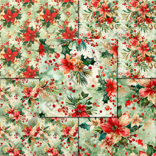 Load image into Gallery viewer, Watercolor Pretty Poinsettia Seamless Digital Papers