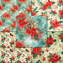 Load image into Gallery viewer, Watercolor Pretty Poinsettia Seamless Digital Papers