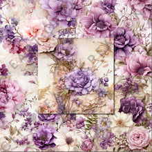 Load image into Gallery viewer, Lilac Floral Ephemera Seamless Digital Papers