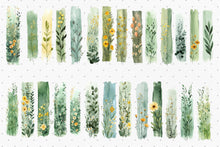 Load image into Gallery viewer, Green Floral Brush Strokes