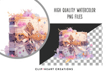 Load image into Gallery viewer, Magical Spellbooks Watercolor Clipart Set