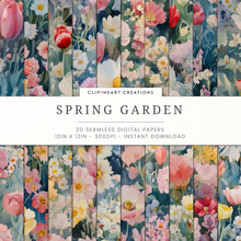Load image into Gallery viewer, Spring Garden Floral Digital Paper Pack