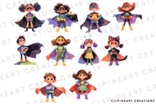 Load image into Gallery viewer, Watercolor Super Kids Clip Art