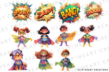 Load image into Gallery viewer, Watercolor Super Kids Clip Art