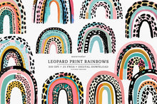 Load image into Gallery viewer, Watercolor Pink Leopard Print Rainbows