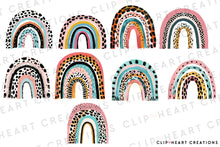 Load image into Gallery viewer, Watercolor Pink Leopard Print Rainbows