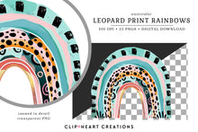 Load image into Gallery viewer, Watercolor Pink Leopard Print Rainbows