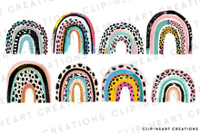 Load image into Gallery viewer, Watercolor Pink Leopard Print Rainbows