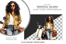 Load image into Gallery viewer, Watercolor Tropical Island Clip Art