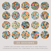 Load image into Gallery viewer, Vibrant Blooms Digital Paper Pack
