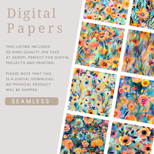 Load image into Gallery viewer, Vibrant Blooms Digital Paper Pack