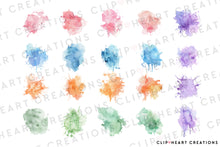 Load image into Gallery viewer, Watercolor Splashes Clipart Collection