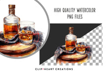 Load image into Gallery viewer, Whiskey Watercolor Clipart Set