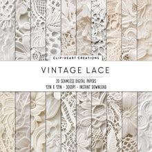 Load image into Gallery viewer, Vintage Lace Seamless Digital Papers