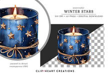 Load image into Gallery viewer, Watercolor Winter Stars Christmas Clip Art