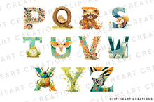 Load image into Gallery viewer, Woodland Alphabet Clipart