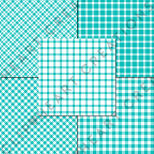 Load image into Gallery viewer, Buffalo Plaid Seamless Digital Papers - Aqua