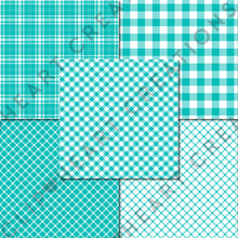 Load image into Gallery viewer, Buffalo Plaid Seamless Digital Papers - Aqua