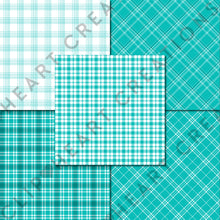 Load image into Gallery viewer, Buffalo Plaid Seamless Digital Papers - Aqua