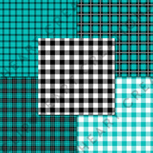 Load image into Gallery viewer, Buffalo Plaid Seamless Digital Papers - Aqua