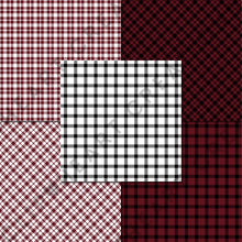 Load image into Gallery viewer, Buffalo Plaid Seamless Digital Papers - Burgundy
