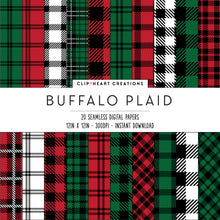 Load image into Gallery viewer, Buffalo Plaid Seamless Digital Papers - Christmas