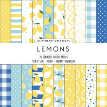 Load image into Gallery viewer, Lemon Seamless Digital Papers