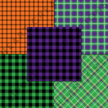 Load image into Gallery viewer, Buffalo Plaid Seamless Digital Papers - Halloween