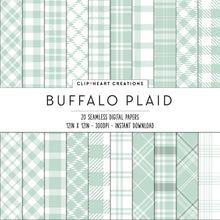 Load image into Gallery viewer, Buffalo Plaid Seamless Digital Papers - Mint