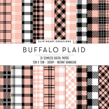 Load image into Gallery viewer, Buffalo Plaid Seamless Digital Papers - Peach