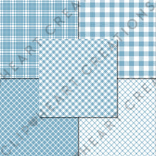 Load image into Gallery viewer, Buffalo Plaid Seamless Digital Papers - Petrol Blue