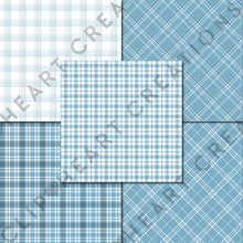 Load image into Gallery viewer, Buffalo Plaid Seamless Digital Papers - Petrol Blue