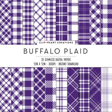 Load image into Gallery viewer, Buffalo Plaid Seamless Digital Papers - Purple