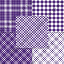 Load image into Gallery viewer, Buffalo Plaid Seamless Digital Papers - Purple