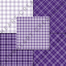 Load image into Gallery viewer, Buffalo Plaid Seamless Digital Papers - Purple