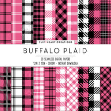 Load image into Gallery viewer, Buffalo Plaid Seamless Digital Papers - Raspberry