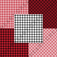 Load image into Gallery viewer, Buffalo Plaid Seamless Digital Papers - Red