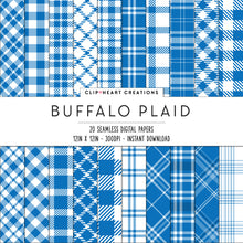 Load image into Gallery viewer, Buffalo Plaid Seamless Digital Papers - Royal Blue