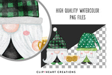 Load image into Gallery viewer, St Patrick's Day Gnomes Watercolor Clip Art