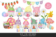 Load image into Gallery viewer, Easter Gnomes Watercolor Clip Art