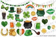 Load image into Gallery viewer, St Patrick's Day Watercolor Clip Art
