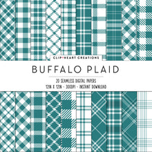 Load image into Gallery viewer, Buffalo Plaid Seamless Digital Papers - Teal