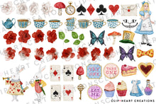 Load image into Gallery viewer, Alice's Adventures in Wonderland Watercolor Clip Art