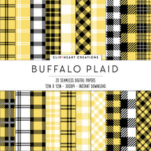 Load image into Gallery viewer, Buffalo Plaid Seamless Digital Papers - Yellow