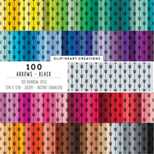 Load image into Gallery viewer, 100 Arrow Pattern Digital Papers (Black)
