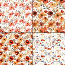 Load image into Gallery viewer, Autumnal Floral Watercolors Seamless Digital Papers