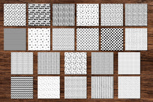 Load image into Gallery viewer, Black and White Scandi Doodle Papers