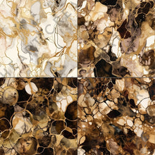 Load image into Gallery viewer, Brown Gold Alcohol Ink Seamless Digital Papers