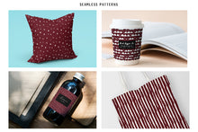 Load image into Gallery viewer, Burgundy Scandi Doodle Papers